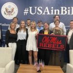 University of Mississippi political science students in Dr. Matthew Becker’s study abroad class at the U.S. Embassy in Sarajevo, Bosnia-Herzegovina.